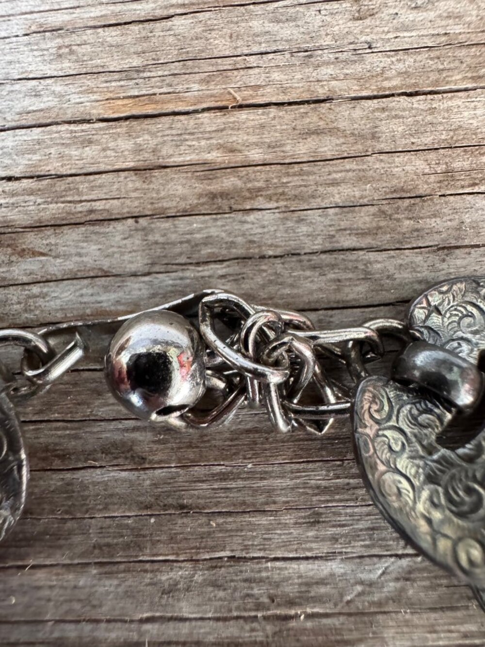 Napier Stars Scrolls Disc Necklace Silver Tone 15-17” Vintage 1950s Statement - Picture 9 of 13